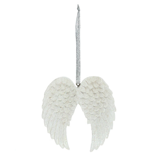 White-Silver - Front - Something Different Angel Wings Hanging Ornament