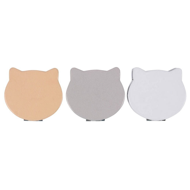 White-Grey-Cream - Side - Something Different Cat Face Compact Mirror (Pack of 12)