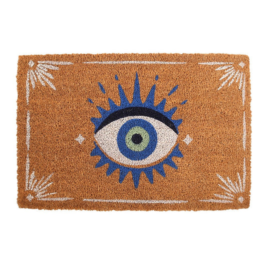 Natural-Blue - Front - Something Different All Seeing Eye Door Mat