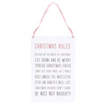 White-Pink-Black - Front - Something Different Christmas Rules Metal Hanging Sign