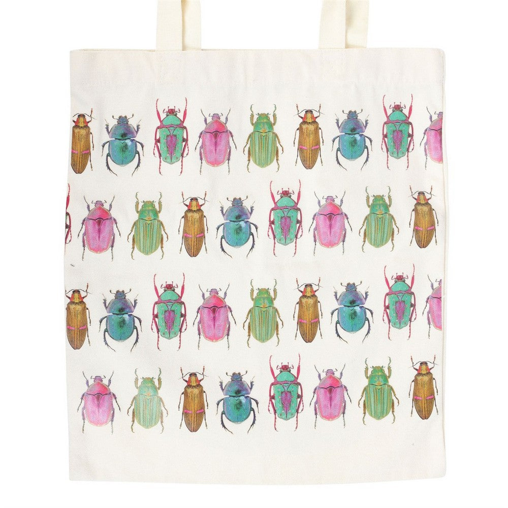 White-Multicoloured - Side - Something Different Beetle Polycotton Tote Bag