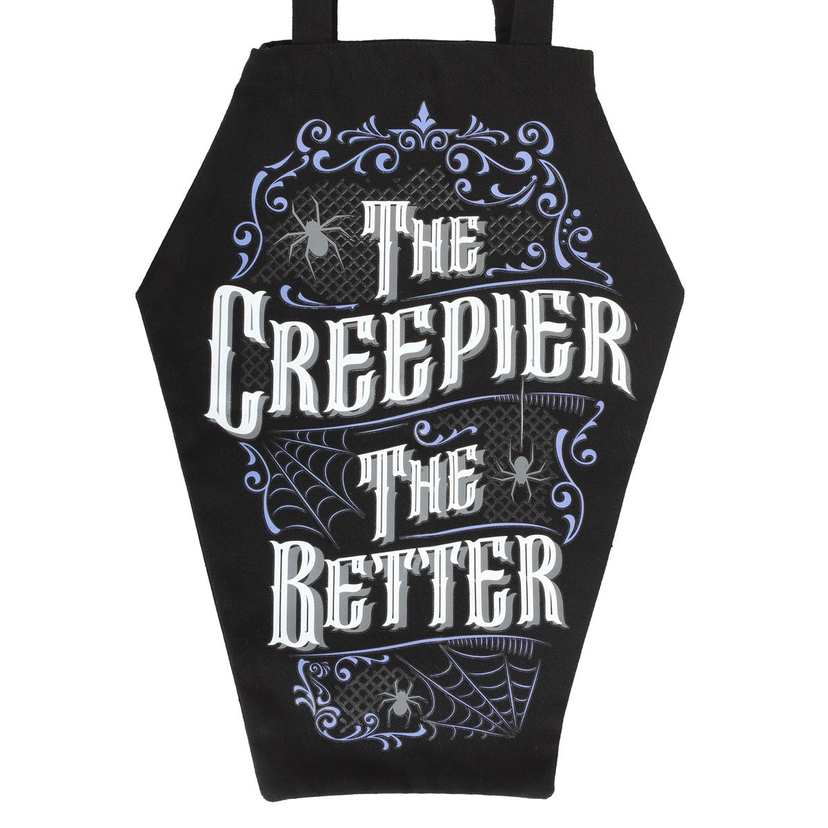 Black - Side - Something Different The Creepier The Better Coffin Shaped Tote Bag
