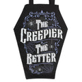 Black - Side - Something Different The Creepier The Better Coffin Shaped Tote Bag