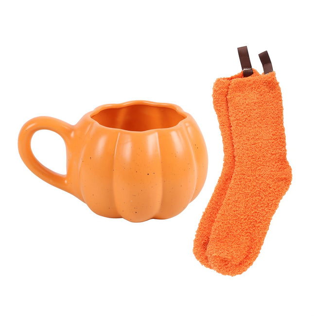 Orange - Side - Something Different Pumpkin Mug and Sock Set