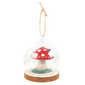 Red-White-Clear - Back - Something Different Glass Mushroom House Hanging Decoration