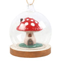 Red-White-Clear - Side - Something Different Glass Mushroom House Hanging Decoration
