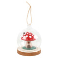 Red-White-Clear - Front - Something Different Glass Mushroom House Hanging Decoration