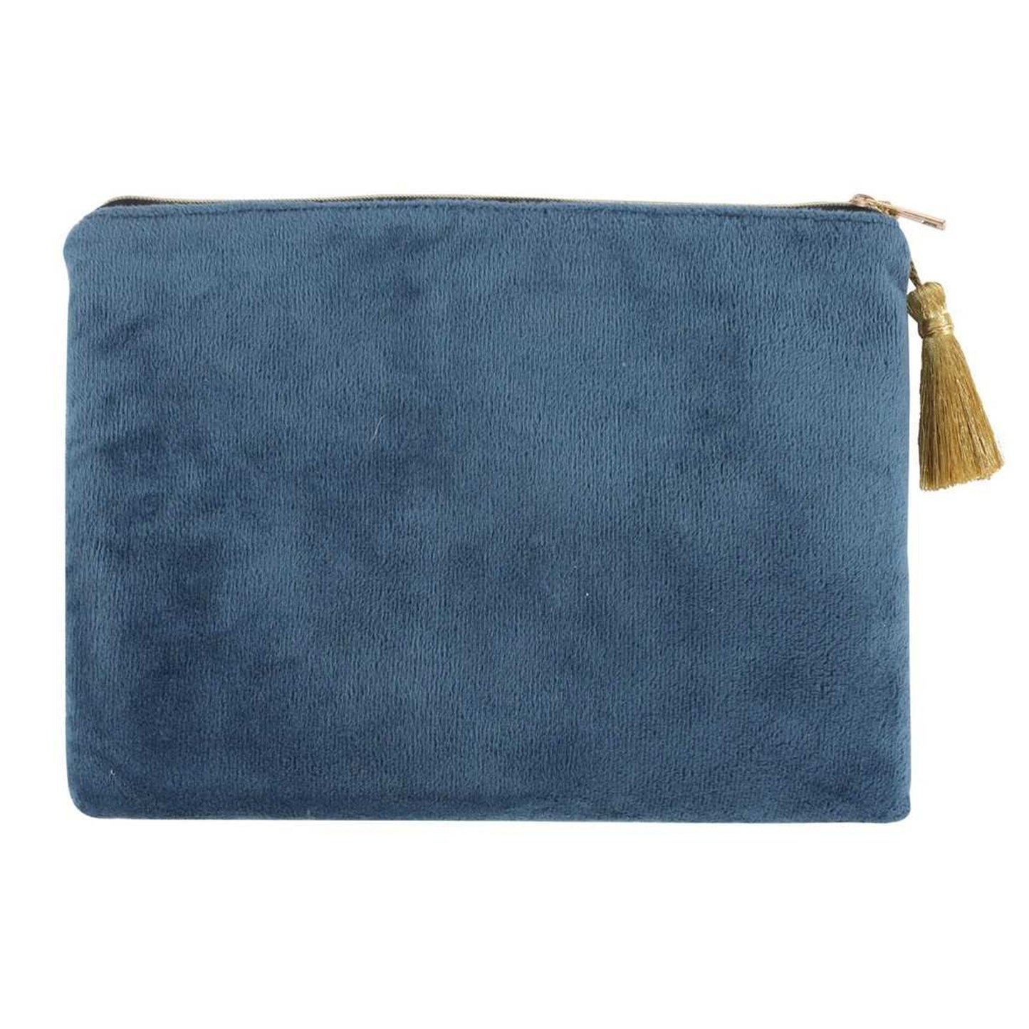 Blue - Back - Something Different Midnight Hare Velvet Cosmetic Bag