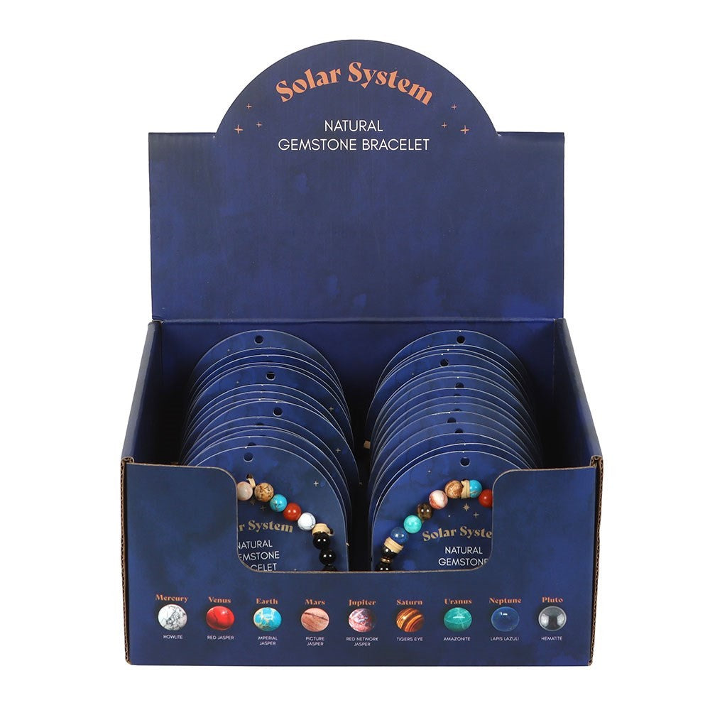 Black-Multicoloured - Side - Something Different Gemstone Solar System Bracelet (Pack of 30)