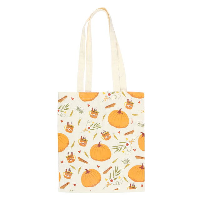 White-Orange - Front - Something Different Autumn Days Print Polycotton Tote Bag