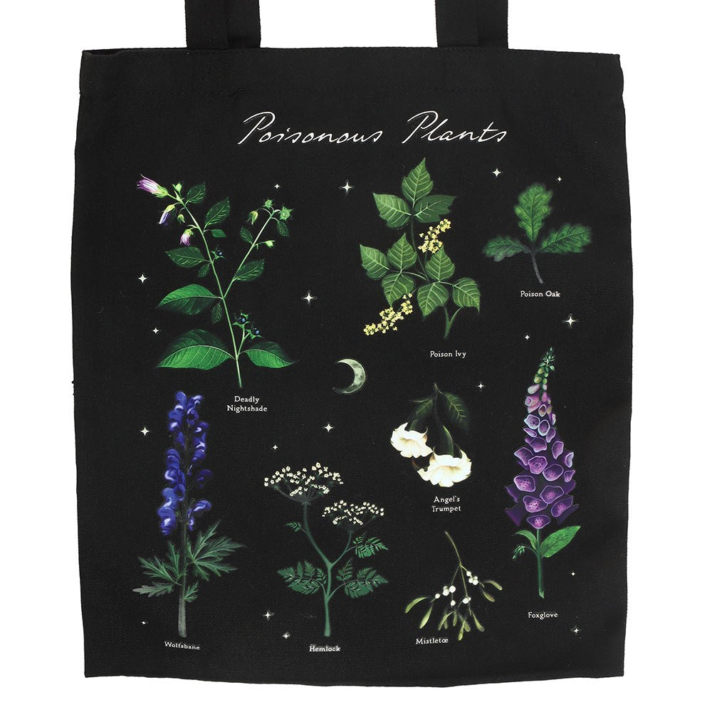 Black - Side - Something Different Poisonous Plants Polycotton Tote Bag