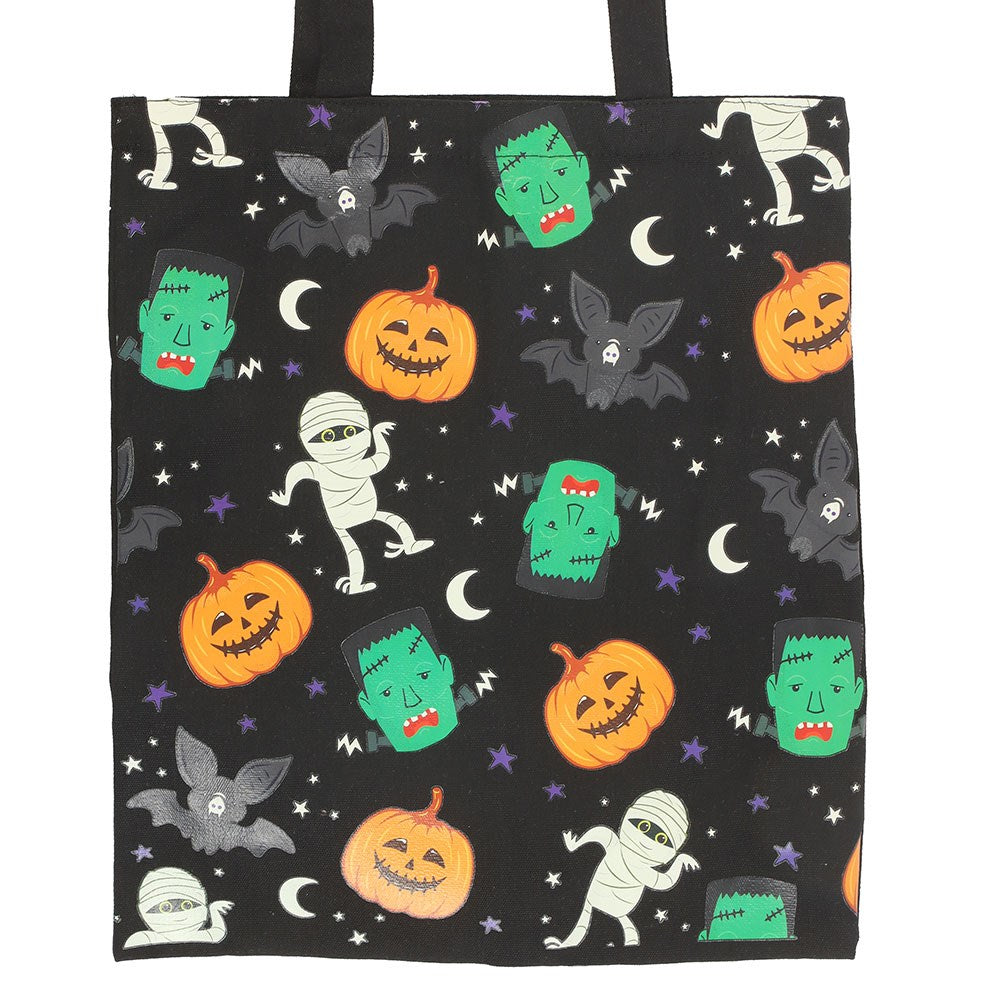 Black-White-Orange - Side - Something Different Monster Polycotton Tote Bag