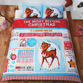 Multicoloured - Front - Childrens-Kids Night Before Christmas Design Single Duvet Cover Bedding Set