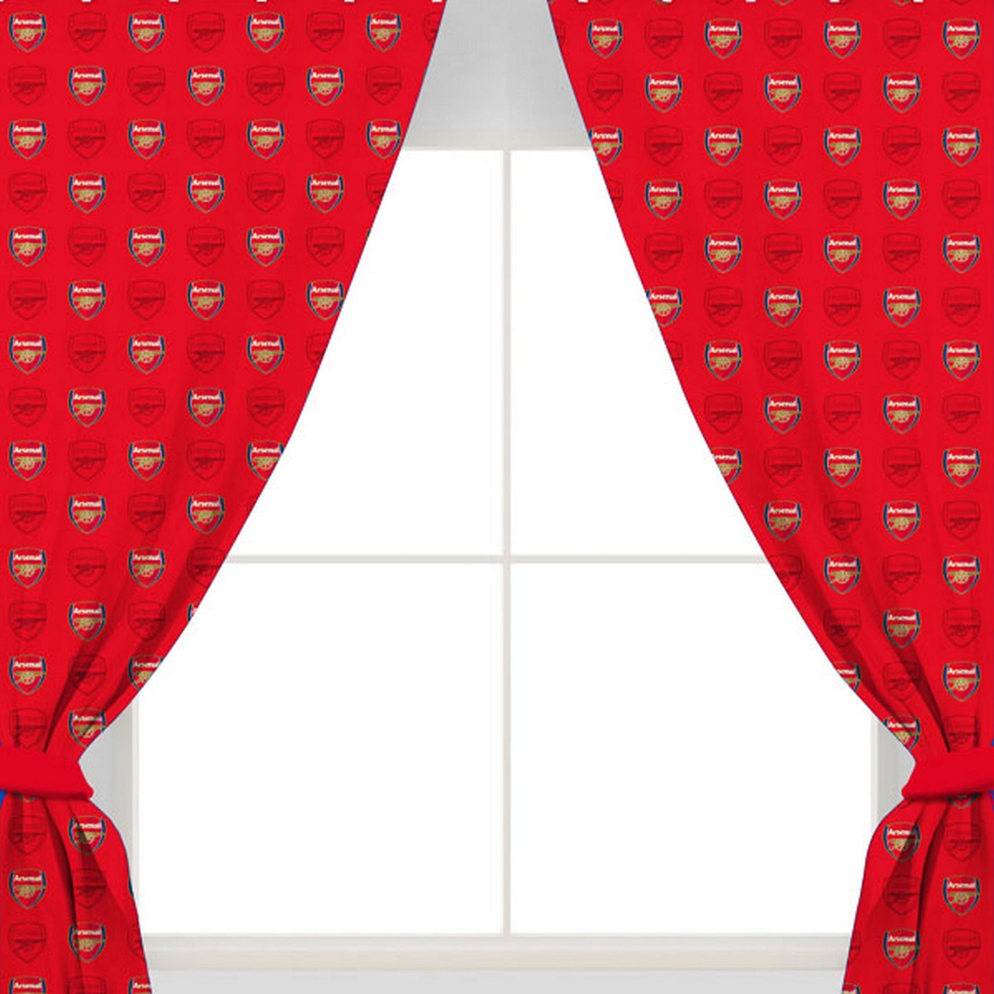 Red - Back - Arsenal FC Repeat Crest Curtains