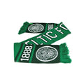 Green-Black - Back - Celtic FC Official Nero Knitted Football Crest Supporters Scarf