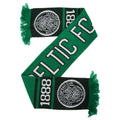 Green-Black - Front - Celtic FC Official Nero Knitted Football Crest Supporters Scarf
