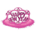 Pink-Silver - Front - Amscan Marabou New Year Tiara