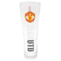 Clear - Front - Manchester United FC Official Wordmark Football Crest Peroni Pint Glass