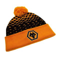Yellow-Black - Back - Wolverhampton Wanderers FC Bobble Knitted Cuffed Beanie