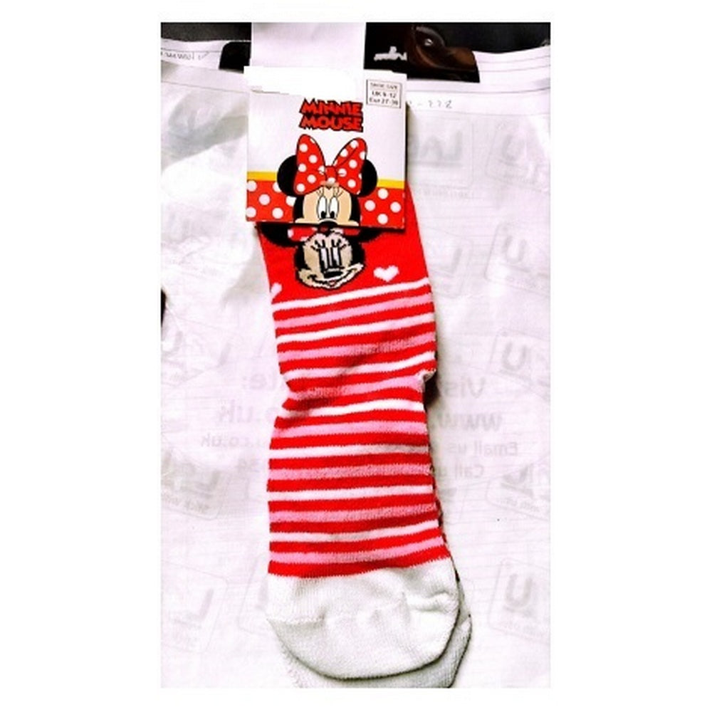 Red-White - Back - Disney Childrens-Kids Minnie Mouse Socks