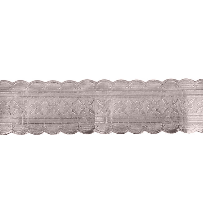 Silver - Back - Anniversary House Patterned Christmas Cake Frills