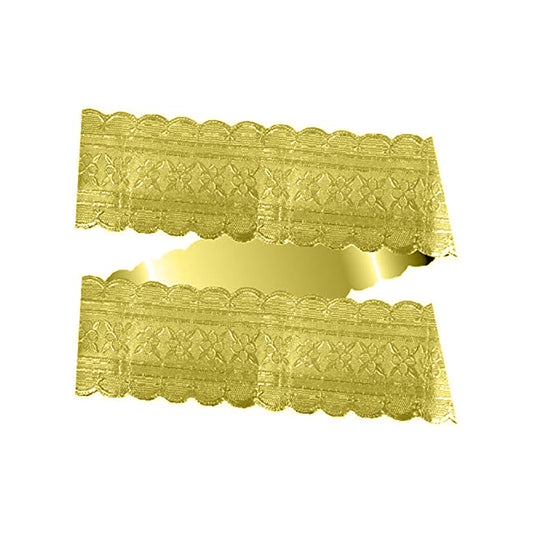 Gold - Front - Anniversary House Patterned Christmas Cake Frills
