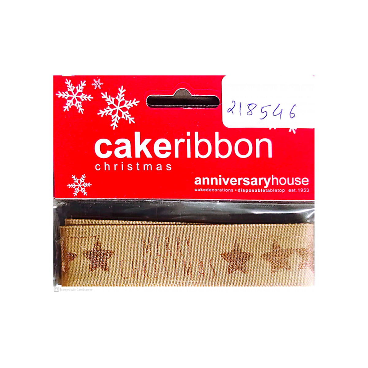 Brown - Back - Anniversary House Ribbon Christmas Cake Decoration