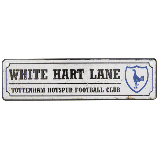 White-Black - Front - Tottenham Hotspur FC Official Retro White Hart Lane Football Crest Bedroom Window Sign