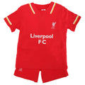 Red - Front - Liverpool FC Official Baby Football Crest T-Shirt & Shorts Set