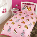 Pink - Front - Childrens Girls Glamour Dogs Design Single Duvet-Bedding Set