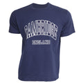 Navy - Front - Mens Cambridge England Print 100% Cotton Short Sleeve Casual T-Shirt-Top