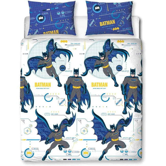 White-Deep Blue - Front - Batman Reversible Tech Duvet Cover Set