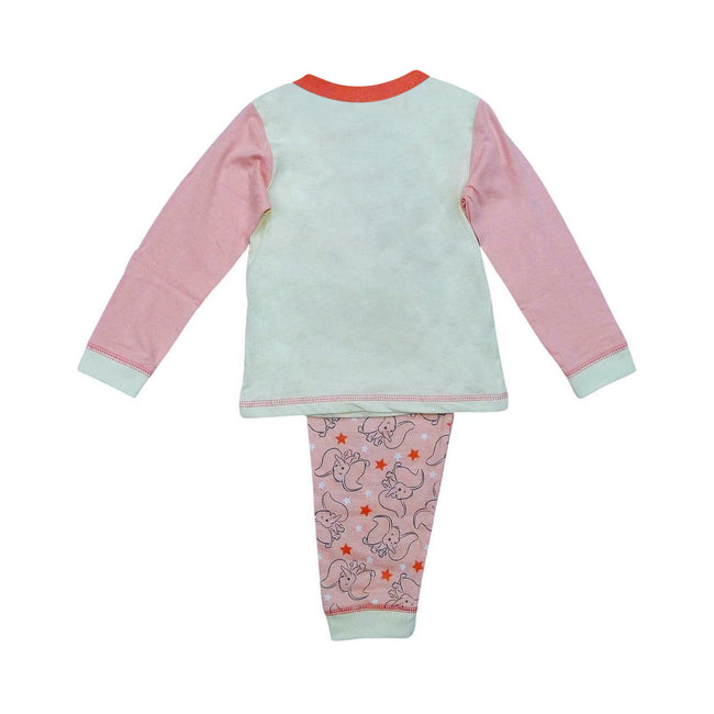 Pink-Grey - Back - Dumbo Baby Girls Pyjama Set