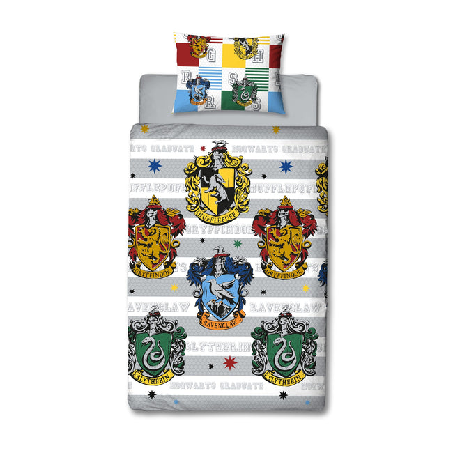 Multicoloured - Back - Harry Potter Hogwarts Houses Duvet Cover Set
