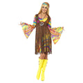 Brown-Yellow - Front - Smiffys Womens-Ladies 60s Groovy Costume Set