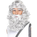 Grey - Back - Smiffys Mens Zeus Wig Set