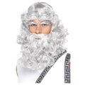 Grey - Front - Smiffys Mens Zeus Wig Set