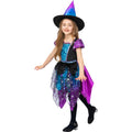 Black-Turquoise-Purple - Lifestyle - Smiffys Girls Deluxe Moon & Stars Light Up Witch Costume