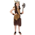 Brown - Back - Smiffys Girls Viking Costume Set