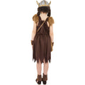 Brown - Side - Smiffys Girls Viking Costume Set