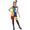 Multicoloured - Back - Smiffys Womens-Ladies Rubik´s Cube Costume