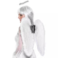 White - Back - Smiffys Womens-Ladies Marabou Angel Costume Prop Set