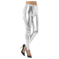 Silver - Front - Smiffys Womens-Ladies 80s Disco Metallic Leggings