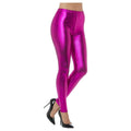 Pink - Front - Smiffys Womens-Ladies 80s Disco Metallic Leggings