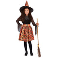 Orange-Black - Back - Smiffys Girls Witch Vintage Halloween Costume Set