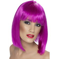 Neon Purple - Back - Smiffys Womens-Ladies Glam Wig