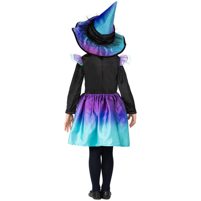 Black-Purple-Turquoise - Side - Smiffys Girls Cosmic Witch Costume Set