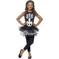 Black - Back - Smiffys Girls Skeleton Costume Tutu Dress