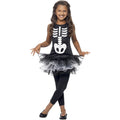 Black - Pack Shot - Smiffys Girls Skeleton Costume Tutu Dress