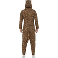 Brown - Side - Smiffys Unisex Adult Tiger Costume Jumpsuit